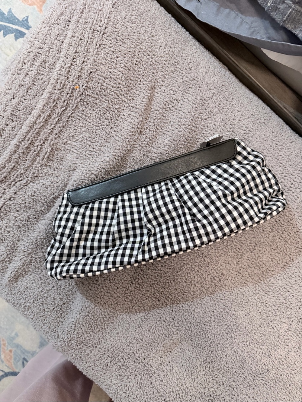 Ann Taylor Black & White Gingham Clutch
